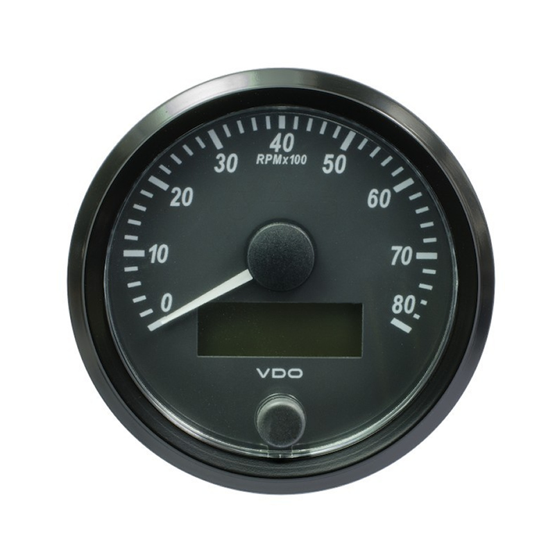 VDO SingleViu Tachometer 8.000 RPM Black 80mm gauge